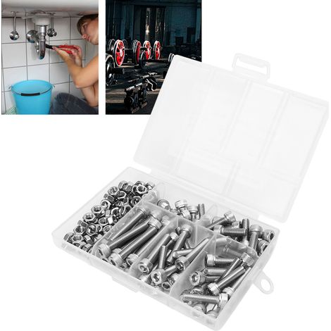 Ensemble de 150 vis et écrous à tête cylindrique creuse M5 en acier inoxydable 304 (1/5)