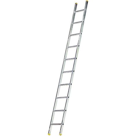 escalera aluminio 1 tramo, 10 peldaños. antideslizante, resistente.