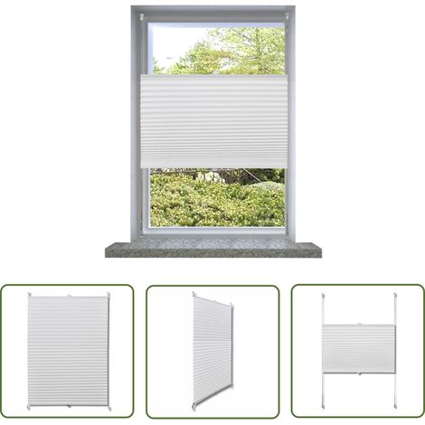 Plissee Faltrollo Rollo Plisseerollo 100x150cm Weiß - Fensterdeko - Plissee - Rollo - Sonnenschutz - Sicht Schutz (1/5)