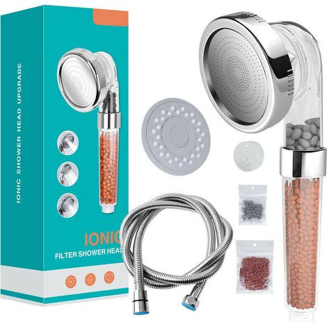 YMYNY Pommeau de douche Pommeau de Douche, Magichome Pommeau Douche Anti Calcaire avec Tuyau Économiseur d'Eau Haute Pression Filtre à Système de Filtrage Ionique (1/4)
