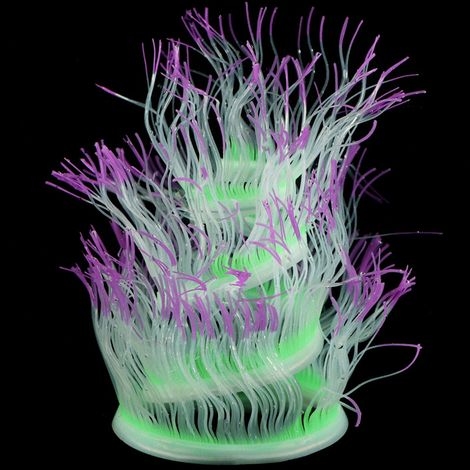 Décoration d'Aquarium en Silicone Corail Artificiel Anémone pour Paysage Aquatique 50CM Violet - AUTRES (1/5)