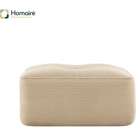 Pouf modulable en velours côtelé beige avec accoudoirs 92 x 73 x 40 cm HOMAIRE
