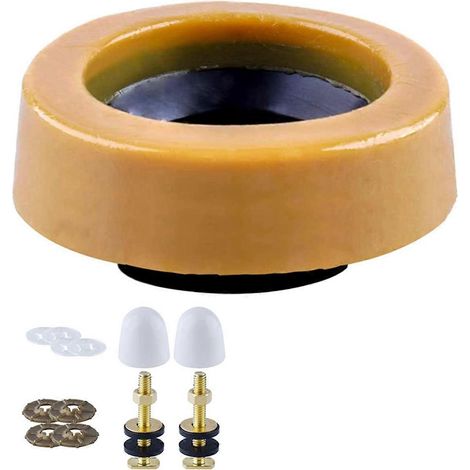 Kit de joint de cire pour toilettes à sortie extérieure - Installation incluse avec boulons de fixation (1/5)