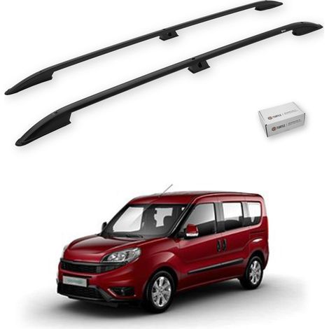 TURTLE kompatibel mit Fiat Doblo 2 2010-2022 / Lange Version Dachreling Crown Schwarz (1/5)