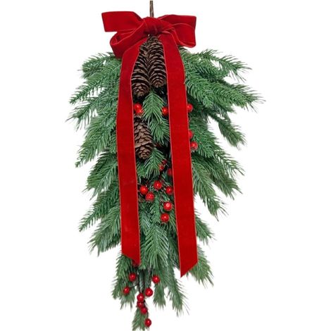 Decorazioni natalizie  Decorazione verde a forma di goccia con fiocco (1/5)