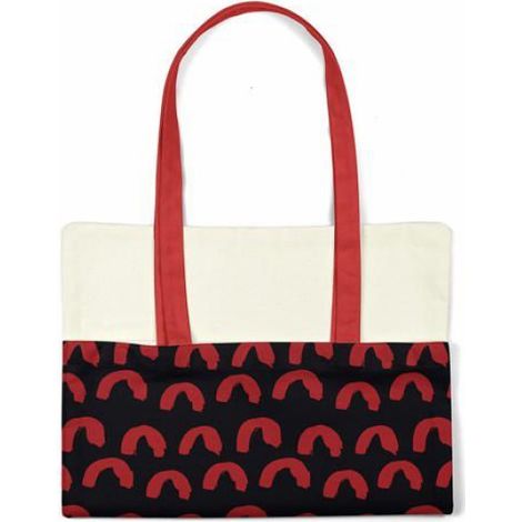 Sac shopping - Bonamaison TRGCTBR100548 - Rouge - Coton - Porté épaule (1/4)
