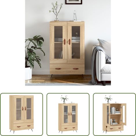 Holzwerkstoff - Highboard Sonoma-Eiche 69,5x31x115 cm Holzwerkstoff (1/5)