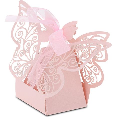 100 Stück Zucker-Pralinenschachteln als Gastgeschenke für Hochzeiten und Geburtstage, rosa (1/5)