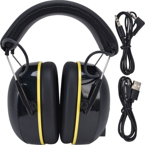 Jeffergarden Cache-oreilles antibruit 5 V/1 A, multifonctions, pour le jardinage, noir-DOU