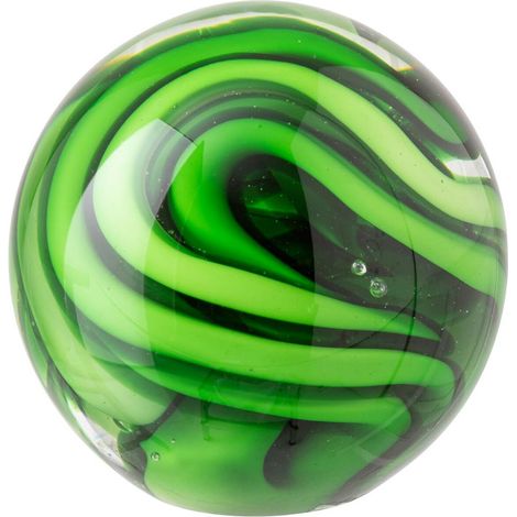 Presse-Papier Boule en Verre "Ruban" 10cm Vert