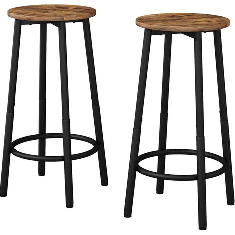 Taburete de bar conjunto de 2 Edmonton, Roble rústico, 31.5 x 64 cm 2 partes, Vicco