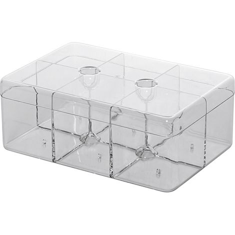 MEPAL Teedose rechteckig mit 6 Fächer 21,7x14,8x8,5cm transparent