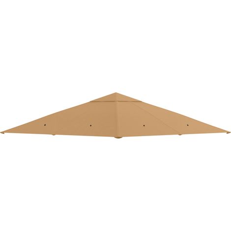 Telo di ricambio per gazebo 3x3 m, in poliestere beige con prese d'aria e fori di drenaggio.