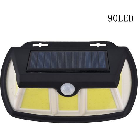 Lot de 2 lampes solaires à détecteur de mouvement pour extérieur, idéales pour cour, jardin, garage, 90 COB (1/4)