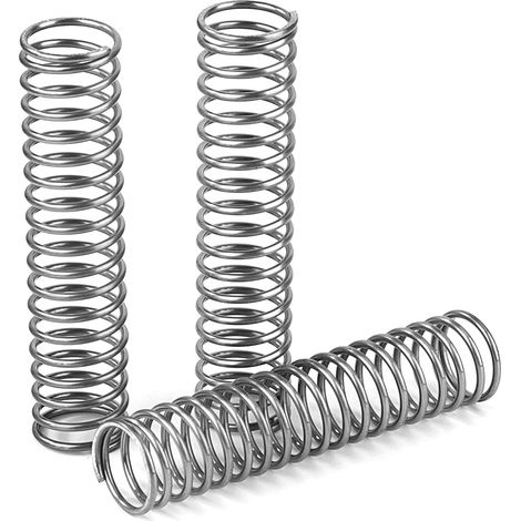 10 Pièces - Ressort De Compression - Acier Inoxydable - Haute Résistance Et Élasticité - Pour Mécanique Et Bricolage - Argent - 1,1x10x55 Cm (1/5)