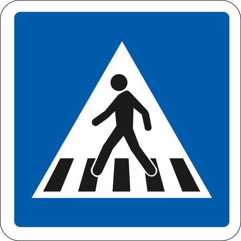 Panneau Indication C20a – Passage pour piétons – Carré Classe 1 350 mm – Gamme BRETAGNE (1/5)