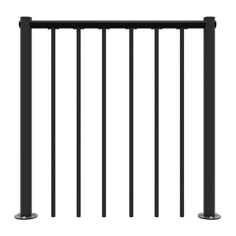 Ringhiera per scala dritta - Nero - Acciaio termolaccato - Lunghezza 1m - Corrimano in PVC - RE-I-RV-PVC-N