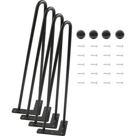Hofuton Pied Meuble 4PCS Pieds Epingle DIY Pieds pour Table Pied de Chaise avec 20 Vis + 4 Protège Pieds (41cm) (1/5)
