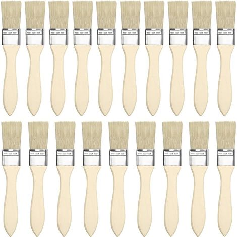 20 PCS 1 Inch Paint Brush - Cheap Paint Brushes, Small Paint Brushes for Walls and Furniture - Durable Bristle Decorating Brush for Paint, Stains, Varnishes and Glues - Ideal for DIY and Detail Work