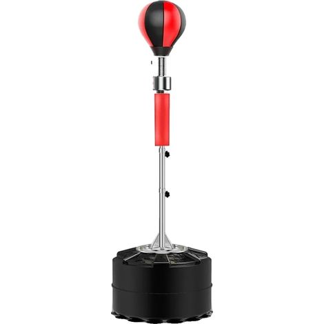 Saco de boxeo, altura ajustable de 120 a 190 cm, barra giratoria de reflejos de 360°, set de entrenamiento completo. (1/2)