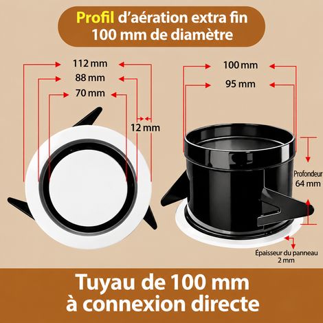 Bouche d'aération bouche ultra-étroite - rotative - 100 grande usine physique qualité garantie 15,2 × 15,2 × 8 cm 155 g – Livraison gratuite