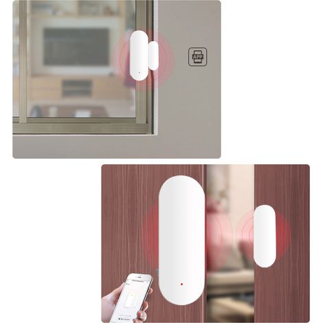 Capteur Magnétique Porte Fenêtre Alarme WiFi Maison Sécurité Sans Fil Alerte Ouverture Application Contrôle à Distance Garage Appartement Bureau Boutique (1/3)