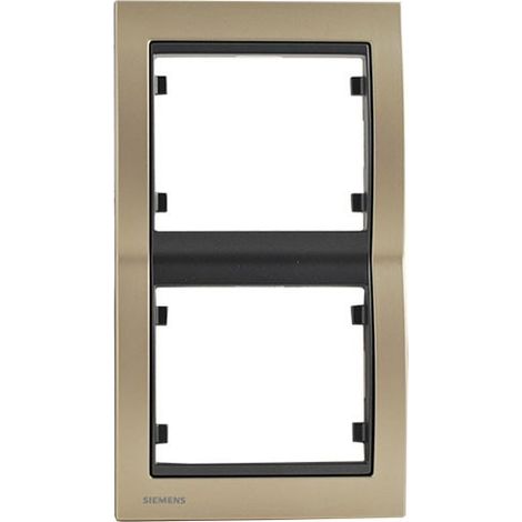 SIEMENS DELTA IRIS PLAQUE DOUBLE VERTICALE MÉTAL CHAMPAGNE SIE267082 (1/2)