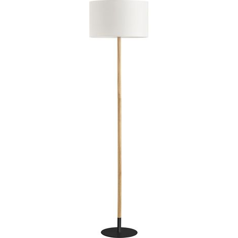 Lámpara de pie NOELIA negro+madera (1/2)