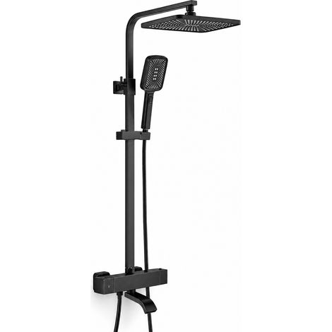 Colonna doccia termostatica quadrata per vasca da bagno dorata (1/5)