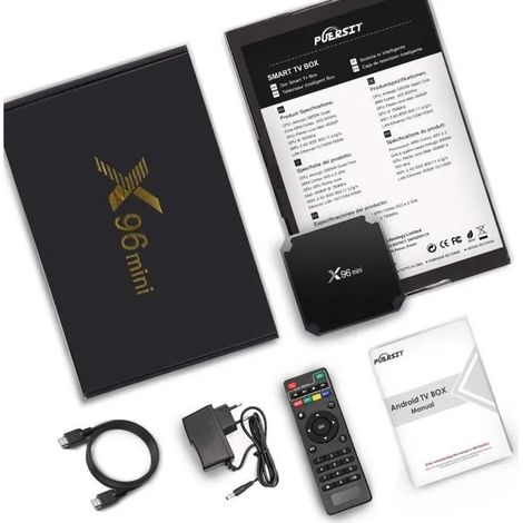Boîtier TV X96 Mini, 2 Go de RAM, 16 Go de ROM, Android 9.0, 4K HD, 2,4 GHz, multicœur, 64 bits (1/4)