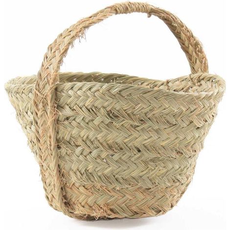 Cesto in giunco con manico, Ø32H25/39 cm (1/2)