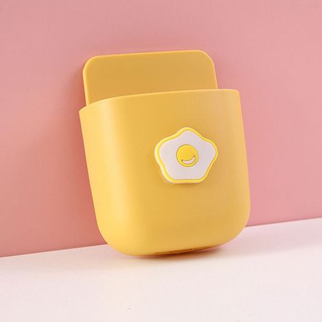 Niedliche Wandaufbewahrungsbox in Form eines Spiegeleis – Dekorativer Organizer für Handy und kleine Gegenstände (Gelbes Design)