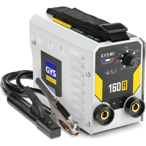 GYS – Poste à souder MMA 160A – Onduleur IGBT – Soudage acier jusqu'à 10 mm – Électrodes Ø 4 mm – 2.9 kg – Câble 2 m