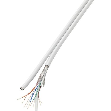 TRU COMPONENTS Duplex-Cavo di rete CAT 6 SF/UTP 8 x 2 x 0.196 mm² Bianco 100 m