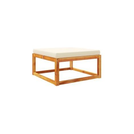 Repose-pied de jardin avec coussins bois massif d'acacia (1/5)