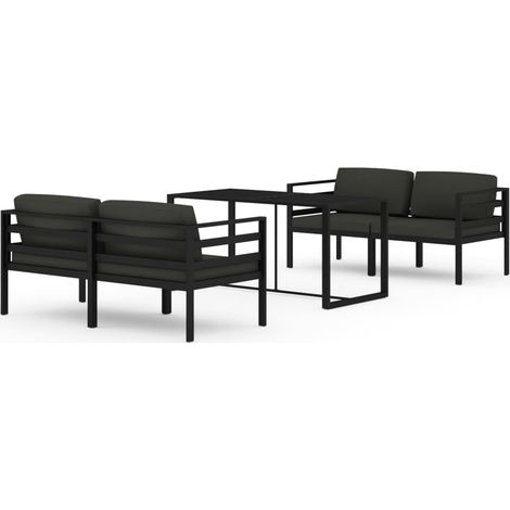 Maison Exclusive - 5-tlg. Garten-Lounge-Set mit Kissen Aluminium