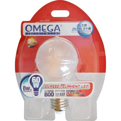 FILAMENT SMERIGLIATA GOCCIA A60 8W E27 800LM  3000K A+
