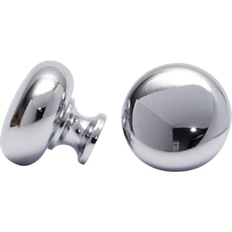 Möbelknopf Schubladenknopf Knauf Knopf Höhe 27mm Chrom glänzend Durchmesser 32mm (1/2)