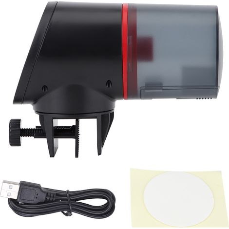 Dispensador automático de alimento para acuario CY-019 con temporizador inteligente, puerto de carga de ABS blanco para alimentación regular de peces.