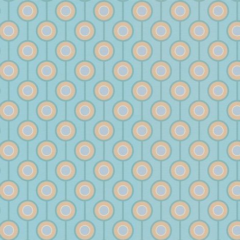 Empapelado estilo retro Profhome 395374 papel pintado vinílico estampado en caliente tejido non tejido ligeramente texturado con figuras geométricas mate turquesa turquesa-pastel verde menta beige 4,5