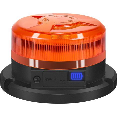 AnTom LED-Rundumleuchte für Fahrzeuge, batteriebetrieben mit Batteriestandsanzeige, 9 Blinkmuster, gelbe magnetische Warnleuchte für Pkw, Traktoren und SUVs (1/5)