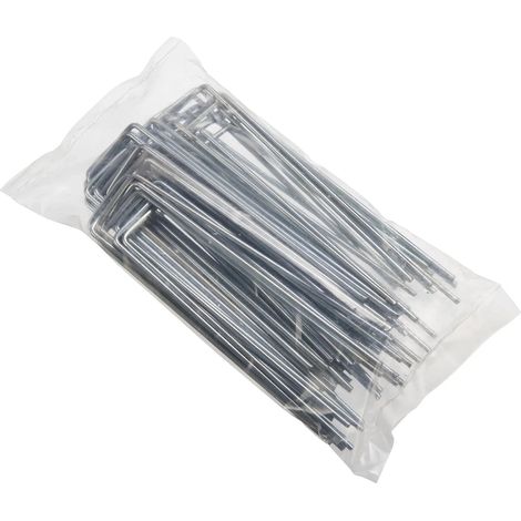 Anclaje múltiple para suelo, metal en U, galvanizado, 50 unidades (1/5)