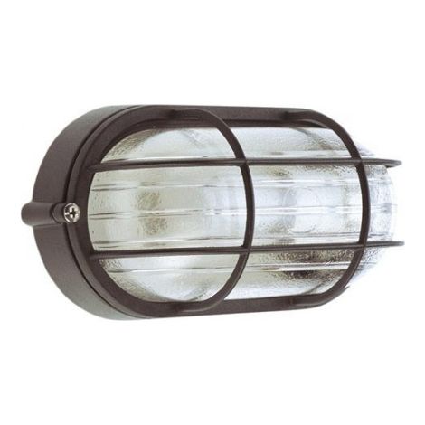 PLAFONIERA OVALE NERA IN ALLUMINIO PER ESTERNO CM 10,7X21,3X9,5 (20302)