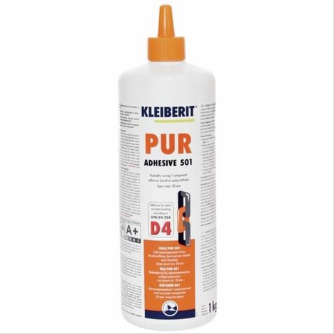 Colle polyuréthane monocomposant 1kg – Haute résistance à l'humidité et aux intempéries – Prise rapide pour menuiseries intérieures et extérieures – Kleiberit
