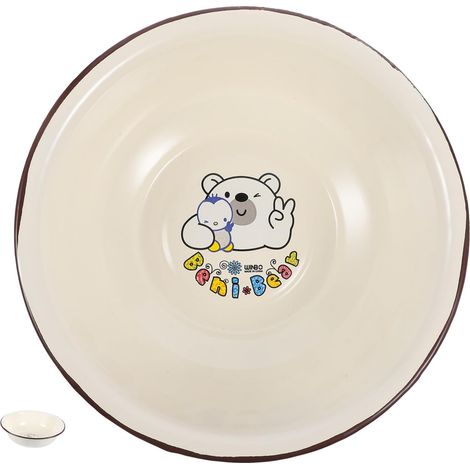Bol épais émaillé, 22 cm, multicolore, à motif aléatoire. (1/4)