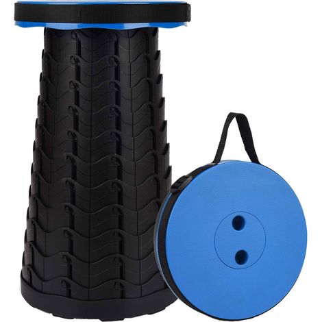 Folding Telescopic Chair for Camping and Fishing, ABS Plastic+Polypropylene, Blue and Black (1/5)
