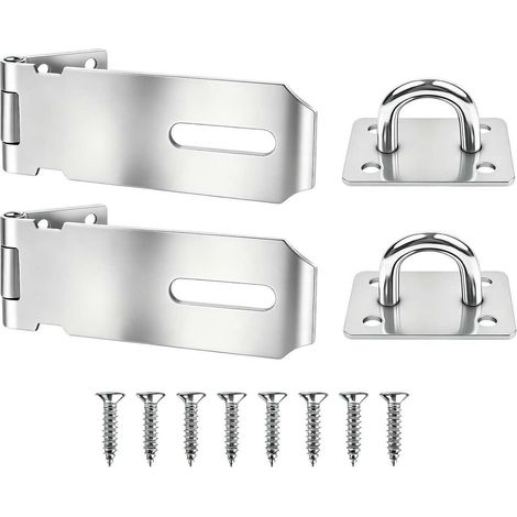 Lot de 2 loquets de porte et portail en acier inoxydable, verrouillables