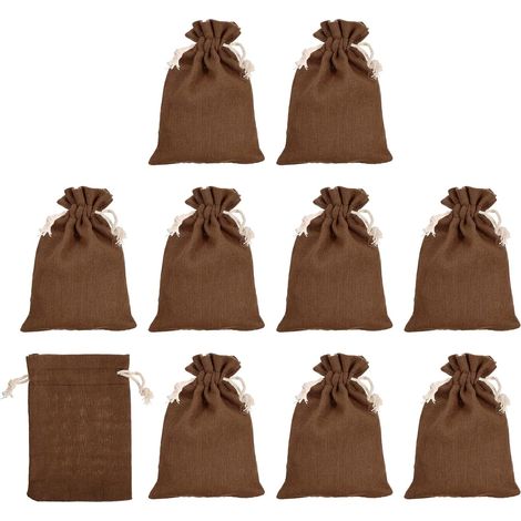 6"x4" Pièce Monnaie Argent Sacs Sac, 10 Paquet Banque Dépôt Change Transit Sacs Espèces Sac avec Cordon Monnaie Sacs Cadeau Sac Style 4, Marron