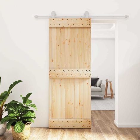 Teenpull – Schiebetür Natürlich und Weiß 80 x 210 cm Massivkiefer (1/5)