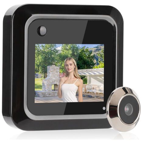 QORVA-Visionneuse de porte à piles – HD 145° grand angle – Écran LCD 2,4 pouces – Plastique ABS et alliage de zinc – Sécurité maison